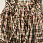 45R Broadcloth Madras Wrap Dress