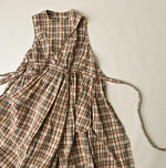 45R Broadcloth Madras Wrap Dress