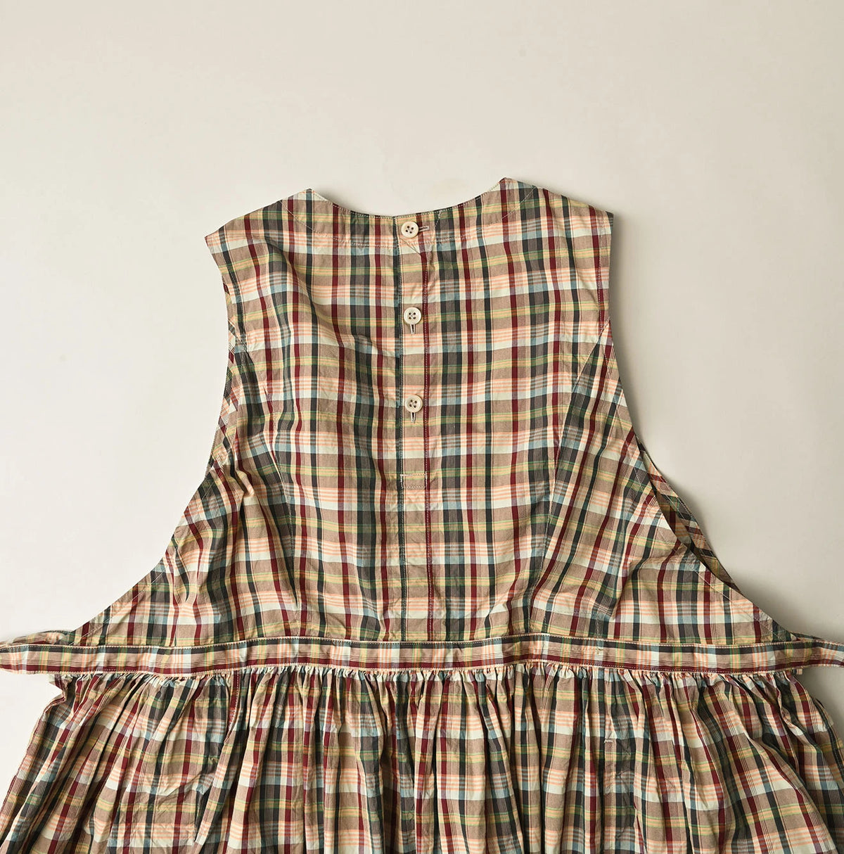45R Broadcloth Madras Wrap Dress