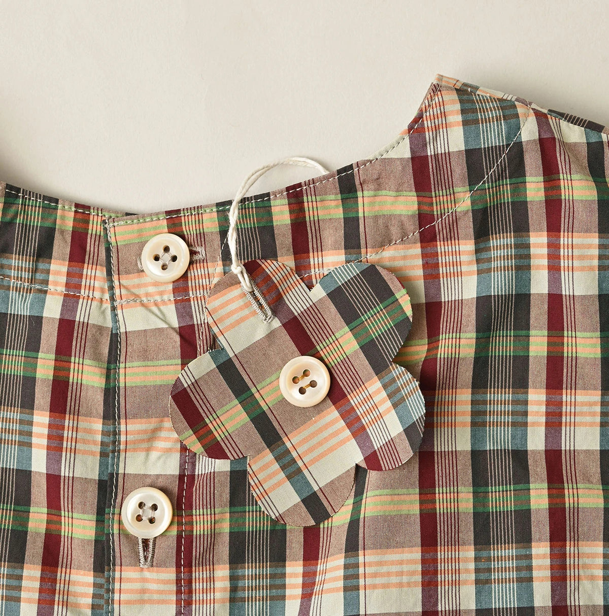 45R Broadcloth Madras Wrap Dress