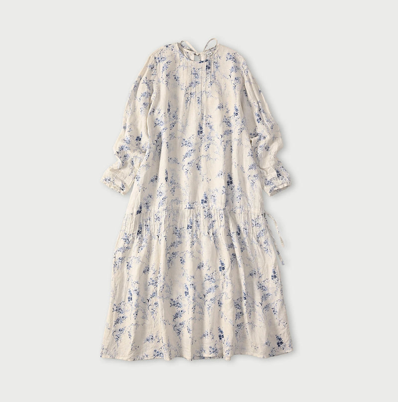 45R Linen Campanula Pintuck Dress - Image 1