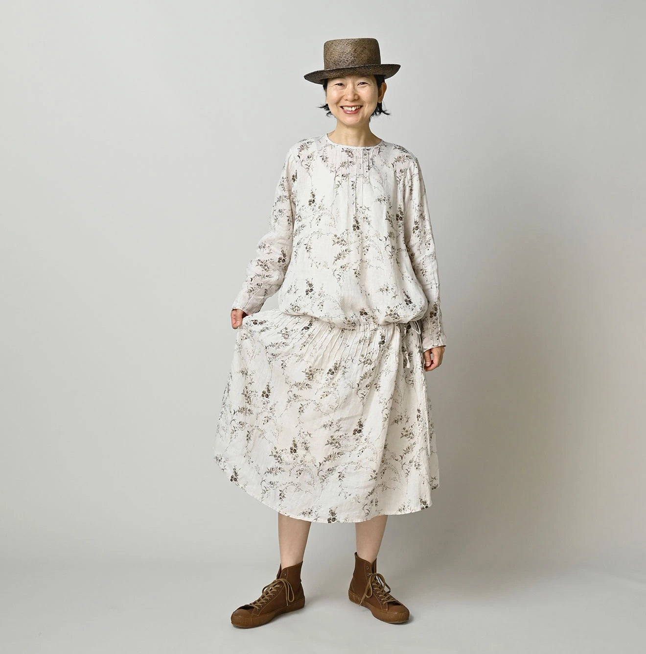 45R Linen Campanula Pintuck Dress - Image 9