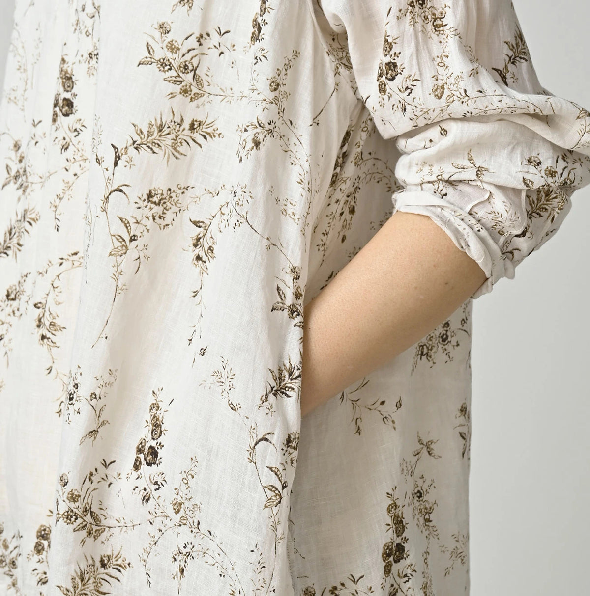 45R Linen Campanula Pintuck Dress