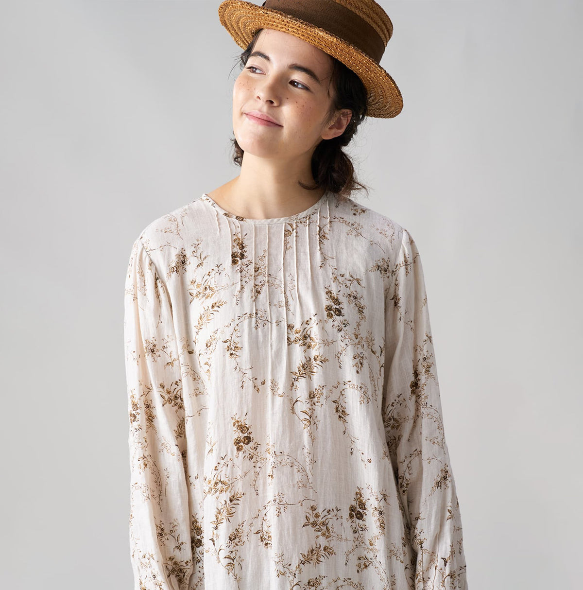 Linen Campanula Pintuck Dress