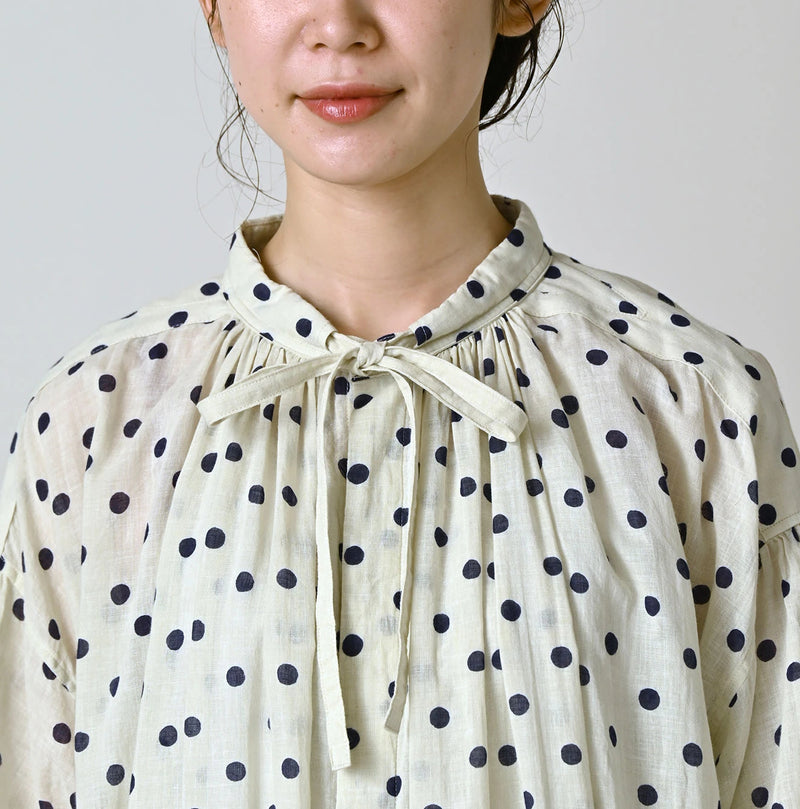 45R Gauze Polka Dot Wrap Skirt - Image 6