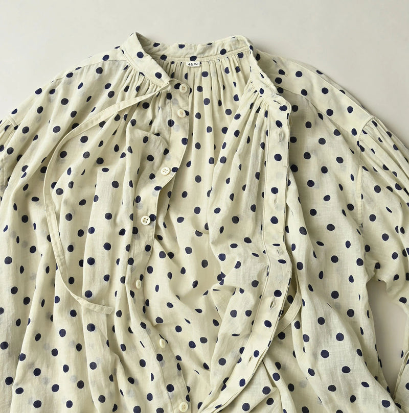 45R Gauze Polka Dot Wrap Skirt - Image 17