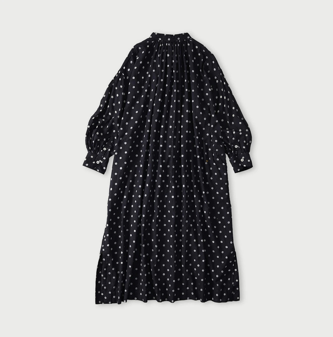 45R Indigo Gauze Polka Dot Coupe Smock Dress - Image 14