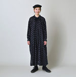 45R Indigo Gauze Polka Dot Coupe Smock Dress