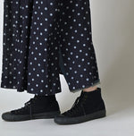 45R Indigo Gauze Polka Dot Coupe Smock Dress