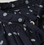 45R Indigo Gauze Polka Dot Coupe Smock Dress