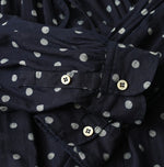 45R Indigo Gauze Polka Dot Coupe Smock Dress