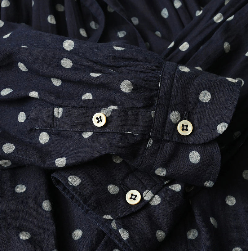 45R Indigo Gauze Polka Dot Coupe Smock Dress - Image 20