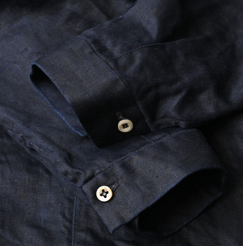 Indigo Linen Sateen Sailor Dress - Image 16