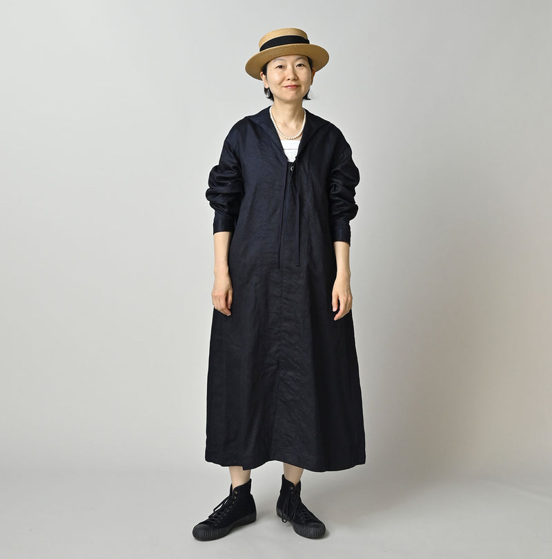 Indigo Linen Sateen Sailor Dress - Image 2
