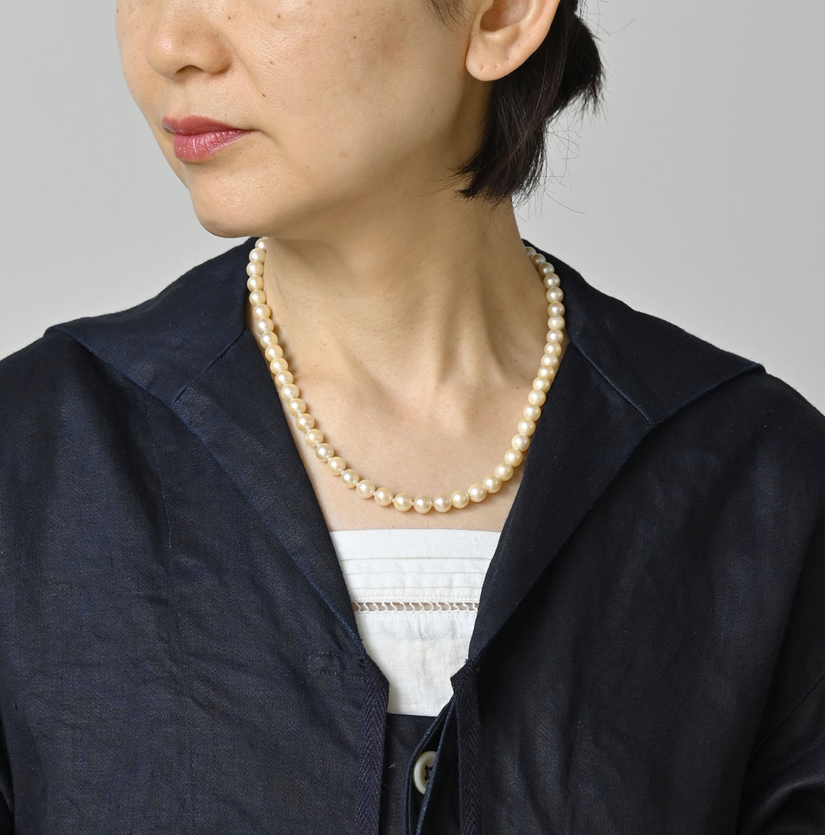 Indigo Linen Sateen Sailor Dress