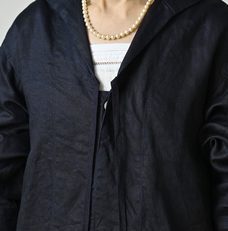 Indigo Linen Sateen Sailor Dress - Image 7