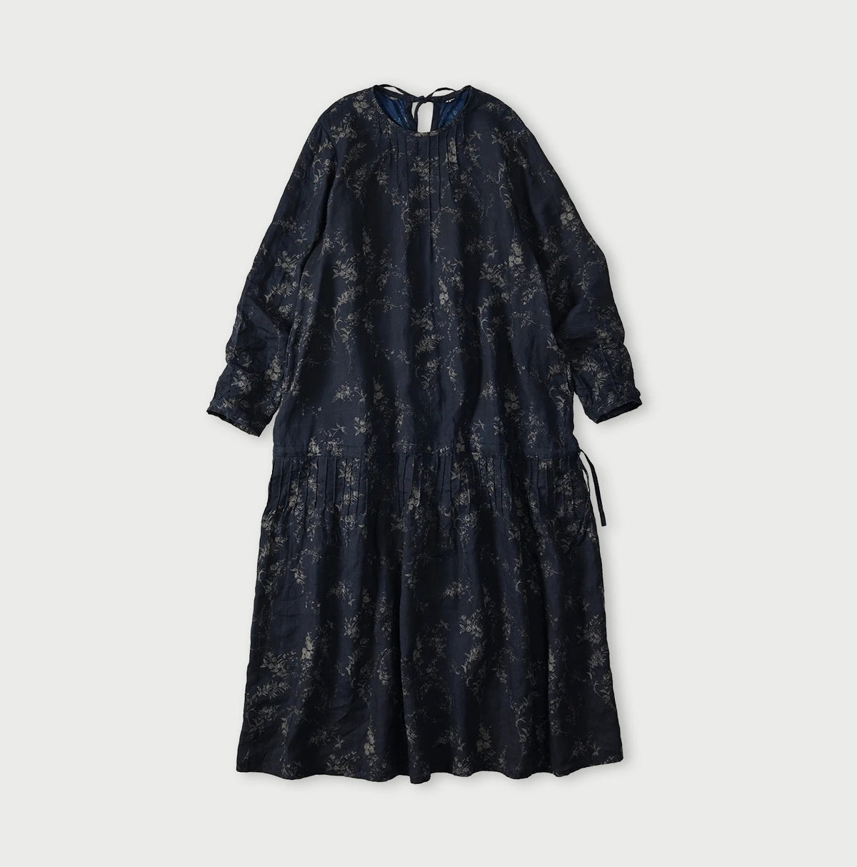 45R Indigo Linen Campanula Pintuck Dress
