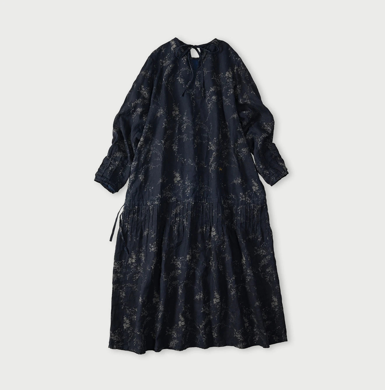45R Indigo Linen Campanula Pintuck Dress - Image 13