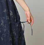 45R Indigo Linen Campanula Pintuck Dress