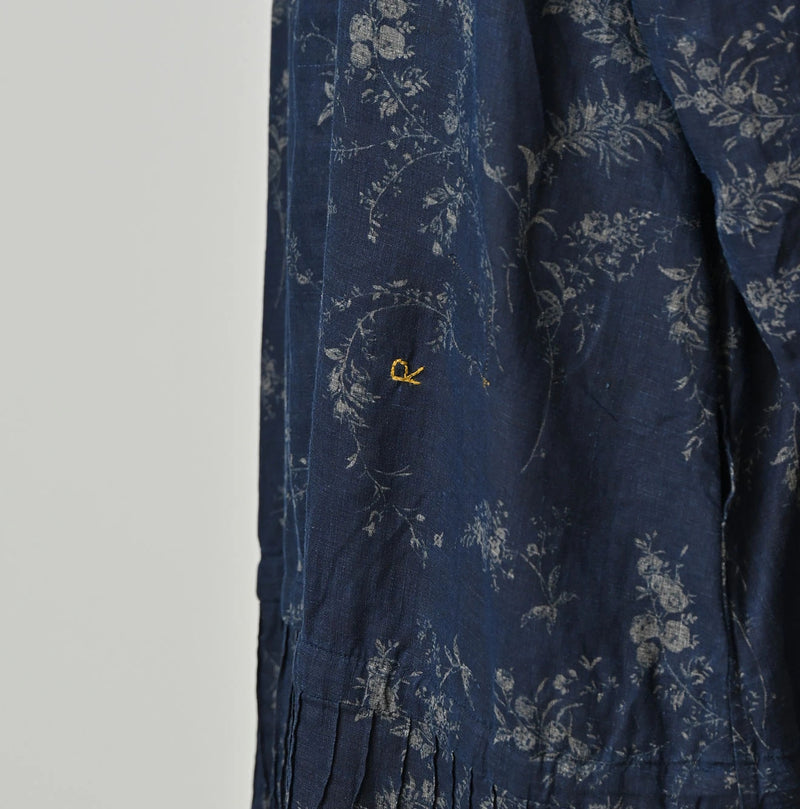 45R Indigo Linen Campanula Pintuck Dress - Image 12