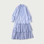 45R Broadcloth Mix Tiered Dress