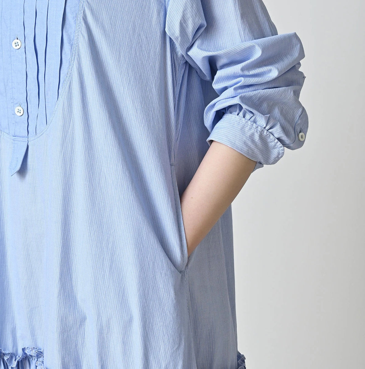 45R Broadcloth Mix Tiered Dress