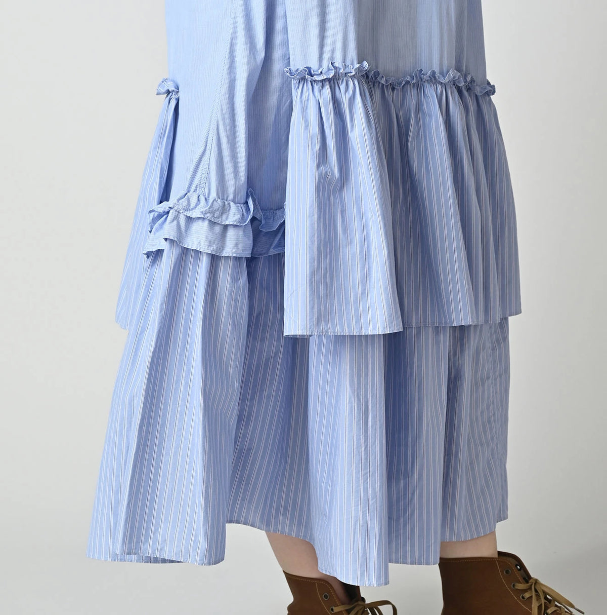 45R Broadcloth Mix Tiered Dress