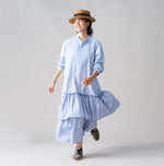 Broadcloth Mix Tiered Dress