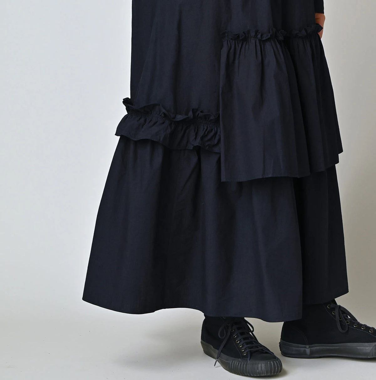 45R Indigo Batiste Tiered M-Dress