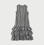 45R Plain Weave x Jersey Frilled Dress