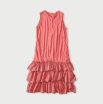 45R Plain Weave x Jersey Frilled Dress