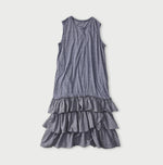 45R Plain Weave x Jersey Frilled Dress