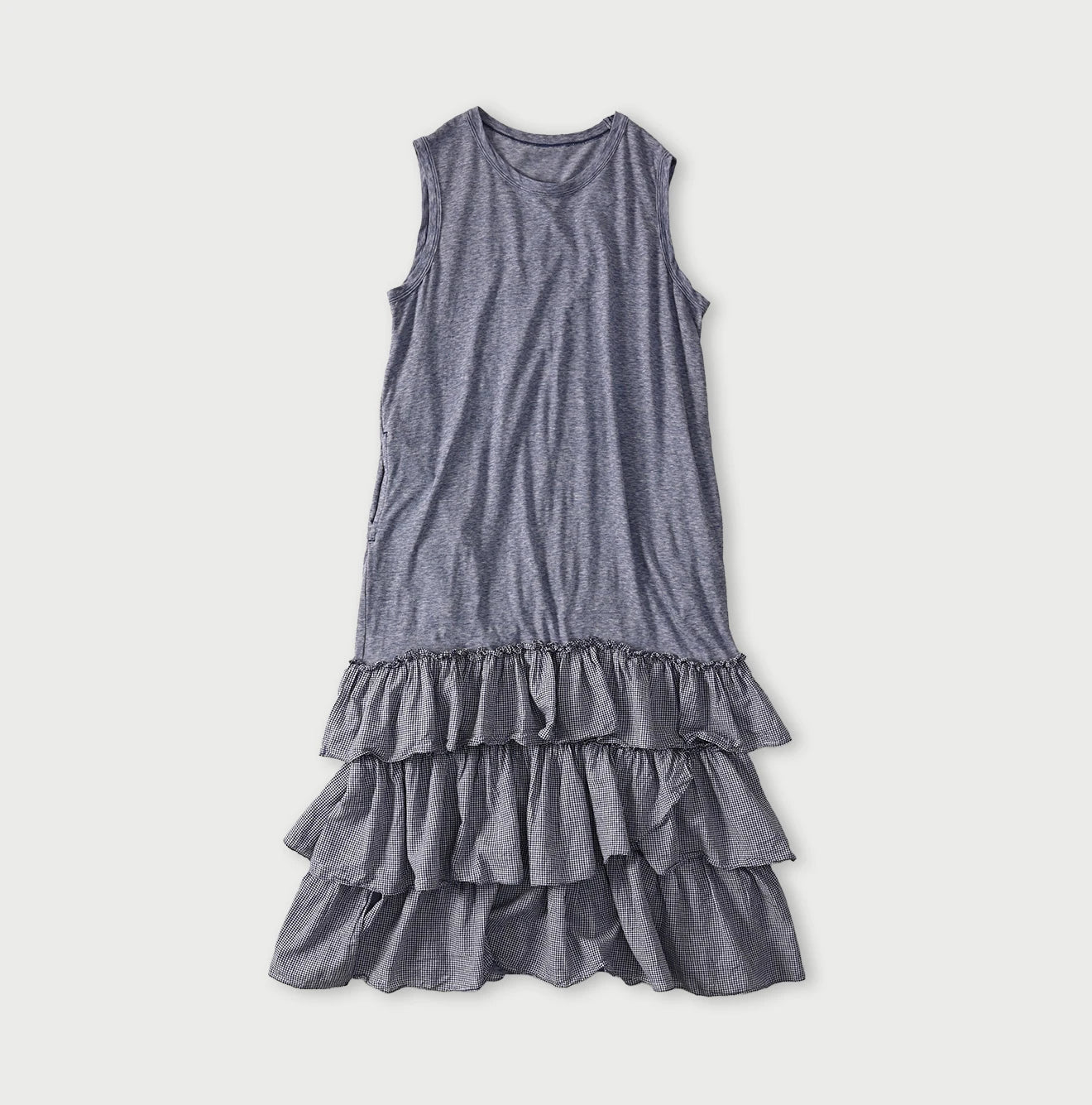 45R Plain Weave x Jersey Frilled Dress - Image 3