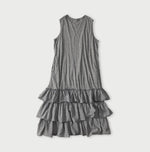 45R Plain Weave x Jersey Frilled Dress
