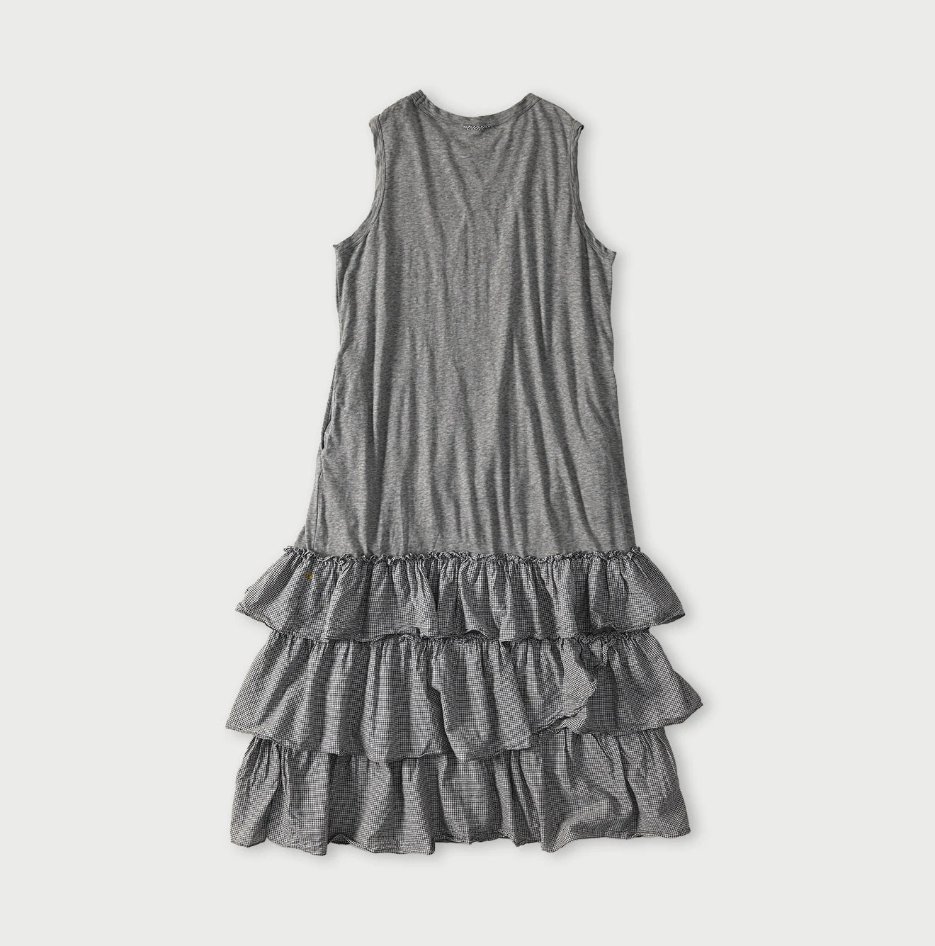 45R Plain Weave x Jersey Frilled Dress - Image 13