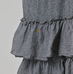 45R Plain Weave x Jersey Frilled Dress