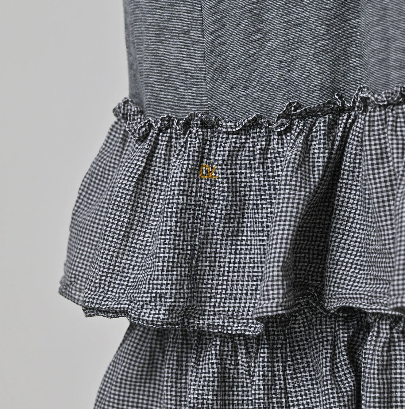 45R Plain Weave x Jersey Frilled Dress - Image 12