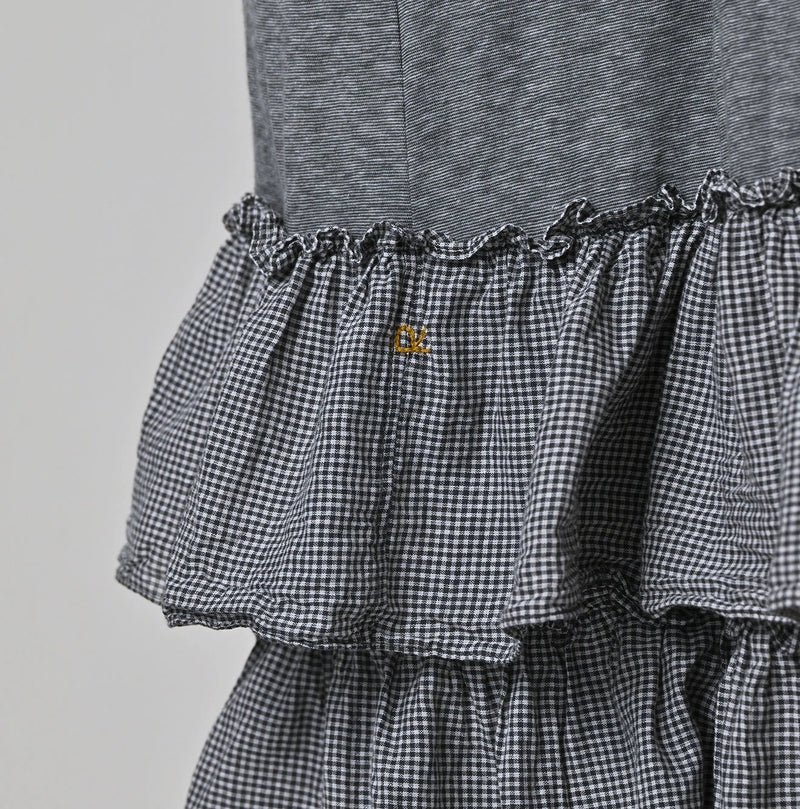 45R Plain Weave x Jersey Frilled Dress - Image 12