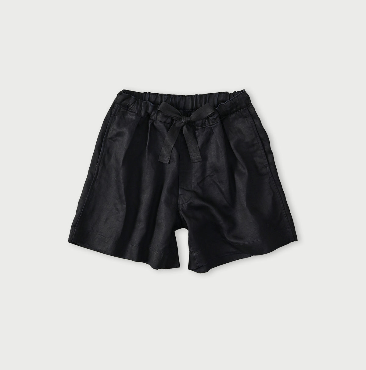 Indigo Linen Sateen Easy Short Pants