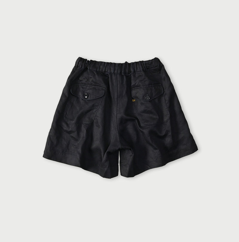 Indigo Linen Sateen Easy Short Pants - Image 11