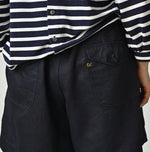 Indigo Linen Sateen Easy Short Pants