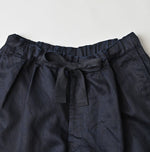 Indigo Linen Sateen Easy Short Pants
