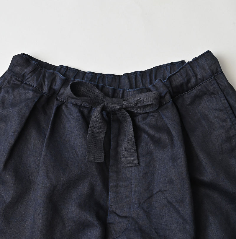 Indigo Linen Sateen Easy Short Pants - Image 12