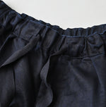 Indigo Linen Sateen Easy Short Pants