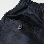 Indigo Linen Sateen Easy Short Pants