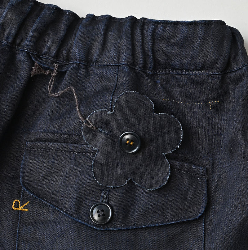 Indigo Linen Sateen Easy Short Pants - Image 17