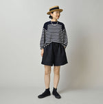 Indigo Linen Sateen Easy Short Pants