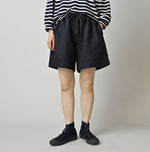 Indigo Linen Sateen Easy Short Pants