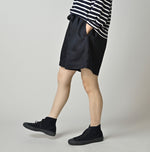Indigo Linen Sateen Easy Short Pants