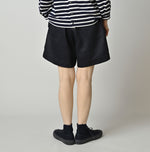Indigo Linen Sateen Easy Short Pants